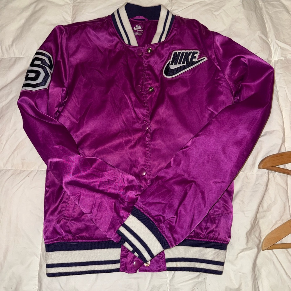 Nike Women's Varsity Jacket in Vibrant Purple